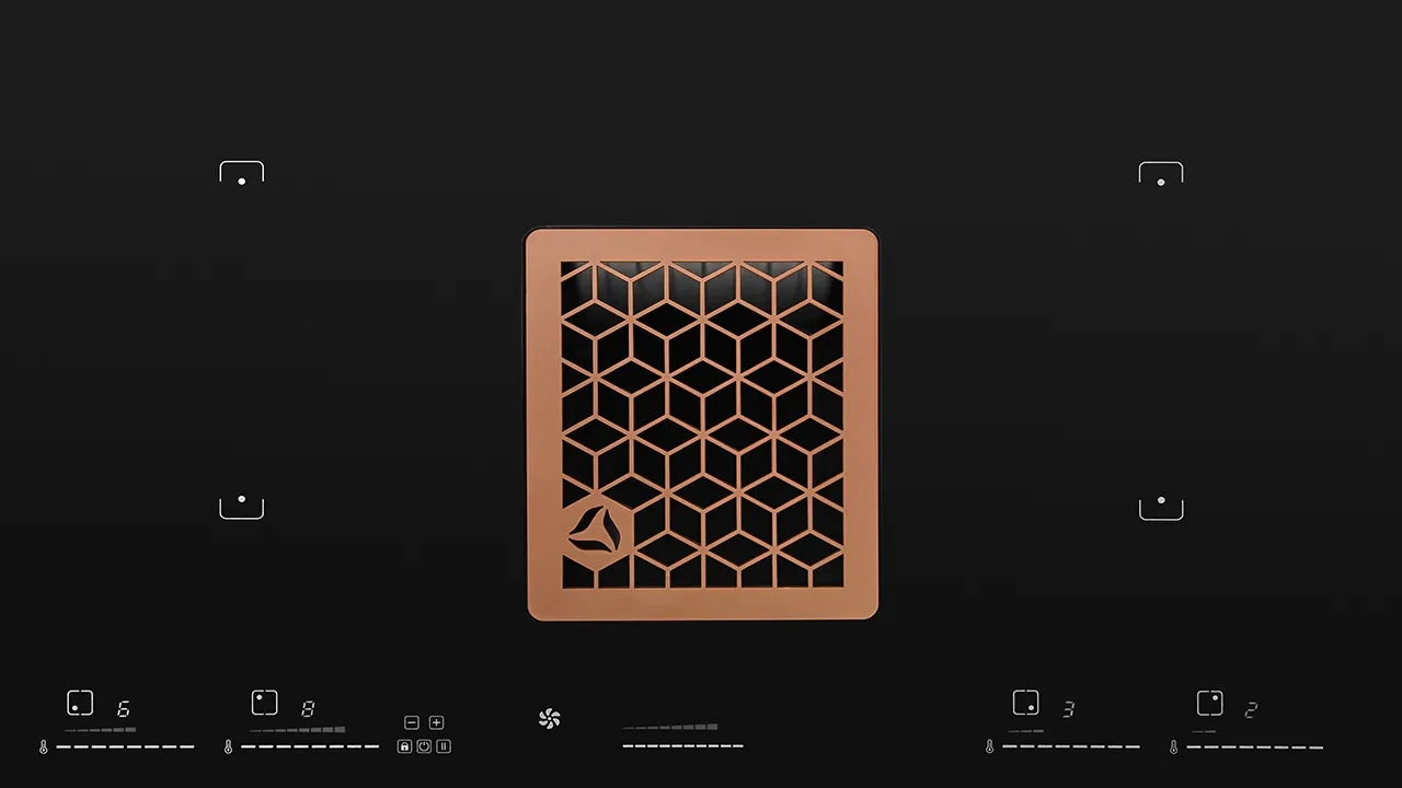 2 v 1 vestavný odsavač v indukční desce